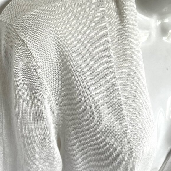 Eileen Fisher Wool Tencel Cardigan Sweater Women XXS Off White Lightweight Open - Picture 8 of 8